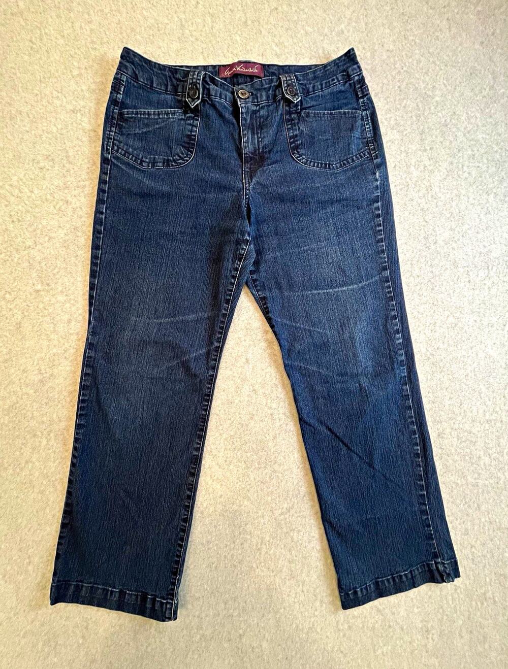 Gloria Vanderbilt Women’s Sz 14 Petite Dark Wash Straight Leg Stretch Jeans